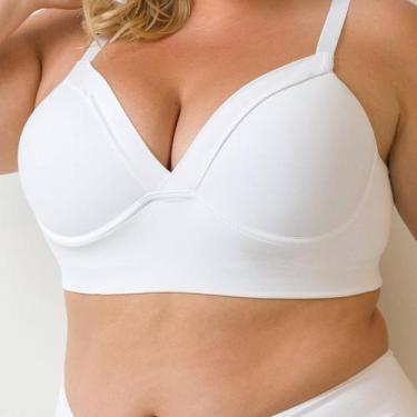 Imagem de Sutiã Plus Size com Bojo Plus Size Reforçado - Via Sedução, Branco, 56