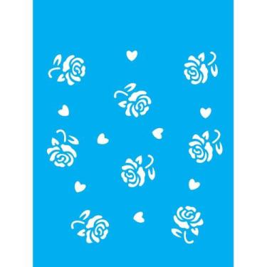 Imagem de Stencil Opa 15 X 20 cm - Estamparia Rosas - 1008 - Opa Criando Arte