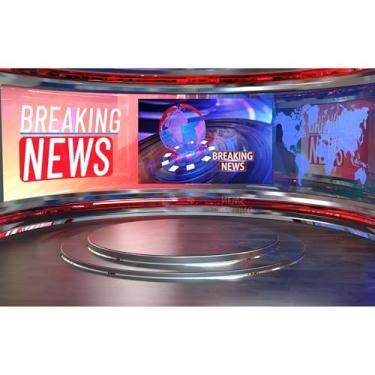 Imagem de Breaking News Backdrop Studio TV News Broadcast Hall Background Sala de imprensa Programa de Fundo de Fotografia Gravar Relatório de Notícias Business Newsman Pano de fundo Retrato de Crianças