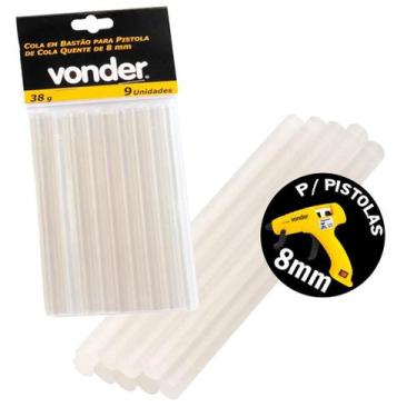 Imagem de Refil Bastão Cola Quente Fino Vonder 8mm 38g 9unidades