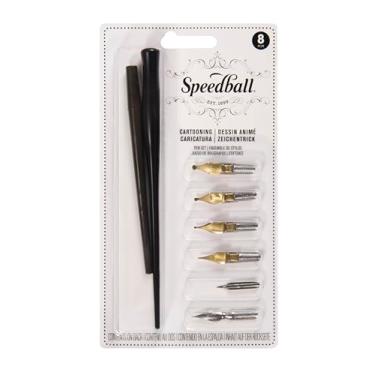 Imagem de Speedball Kit para Caligrafia Speedball Cartooning 2966, Preto Marrom e Metálico