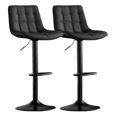 Imagem de Banqueta Alta Estofada Giratória Duoffice Kitana DU77, Preto, 2 unidad