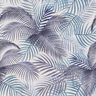 Imagem de Papel De Parede Adesivo Lavável Folhas de Palmeira Tons Roxo Azul Quar