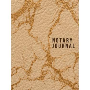 Imagem de Hardcover Notary Journal: 8.5x11 Large Notarial Logbook/With 200 Numbered Pages - Two Record Logs Per Page / 400 Records/Abstract Gold Art on Tan ... Pattern/Ledger Book Gift For Signing Agents