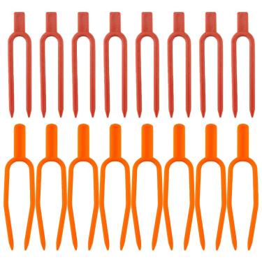 Imagem de GANAZONO 400 peças de suporte de arame de garfo fixo de videira para cabos de plantas de morango clipes de fixação de morango laços de plantas acessórios de ferramentas de jardim garfos fixos para