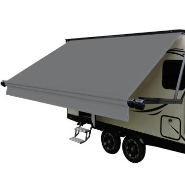 Imagem de Dulepax - Substituição de tecido toldo para RV - 11' (tecido 3 m) - Premium Heavy Duty 400 ml Tecido de vinil - Cobertor externo universal para acampamentos, trailers e toldos Mothrhome - Cinza escuro sênior
