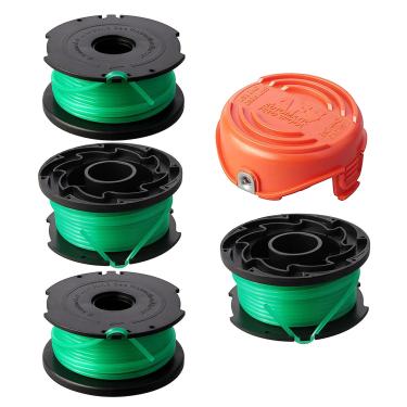 Imagem de Carretel de cortador de cordas SF-080 SF-080-BKP compatível com Black and Decker GH3000 LST540 GH3000R, carretel de alimentação automática de substituição linha única 6 m 0,2 cm com 90583594 peças de