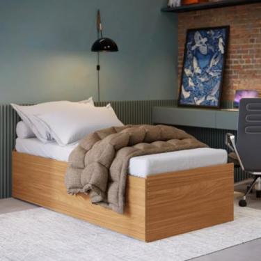 Imagem de Bicama 3 em 1 Solteiro MDF Vira Cama Auxiliar Casal Solteiro Durabilidade Robusta Prática (Nature)