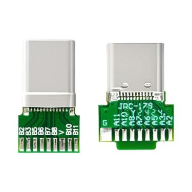 Imagem de xiwai 2 peças/lote USB-C OEM DIY USB 3.1 Tipo-C macho e fêmea conector tipo solda com PCB