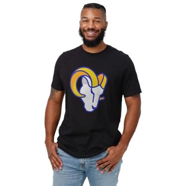 Imagem de FOCO Camiseta masculina de manga curta preta com logotipo principal da equipe NFL