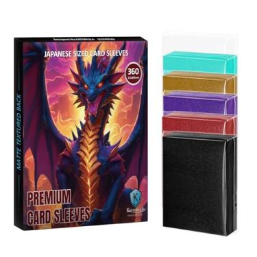 Imagem de Mangas para cartas japonesas de tamanho pequeno, Yu-Gi-Oh 360CT 6 cores, frente transparente texturizada traseira para cartas colecionáveis para Yugioh, Cardfight/CFVG