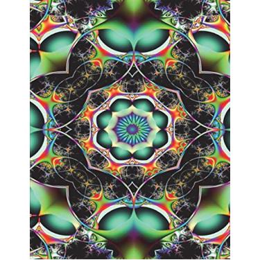 Imagem de Cornell Notes Notebook 150 Pages 8.5"x11" Cornell Notebook: Cornell Note Taking System Green Fractal Symmetry Cover Design