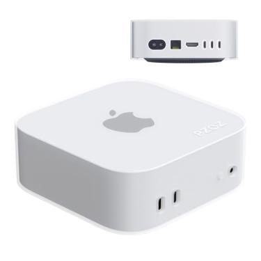 Imagem de PZOZ Capa protetora para Mac Mini M4 / M4 Pro 2024, capa protetora de silicone macio, antiarranhões, impermeável, à prova de choque, à prova de poeira, compatível com Apple Mac Mini M4 / M4 Pro