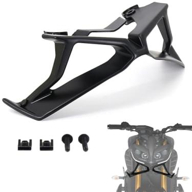 Imagem de FWXEOZ Asas de Carenagem de Motocicleta Asas Aerodinâmicas Preto Spoiler Dianteiro Nu Asa Fixa Kit para Yamaha Mt-09 Mt09 2017-2020