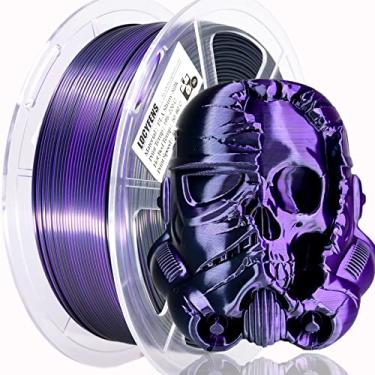 Imagem de LOCYFENS Filamento Pla 1,75Mm, Filamento de Coextrusão 2 Em 1, Filamento de Impressora 3D Roxo Preto de Cor Dupla Pla de Seda, Filamento Pla 1,75 +/-0,02Mm, 1Kg/2,2Lb