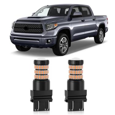 Imagem de MEALAM Lâmpadas de LED 3157 3156 3057 3056 com projetor de luzes de pisca compatíveis com Toyota Tundra 2007-2021 luzes de seta dianteira e luzes de seta traseira 2007-2013, pacote com 2