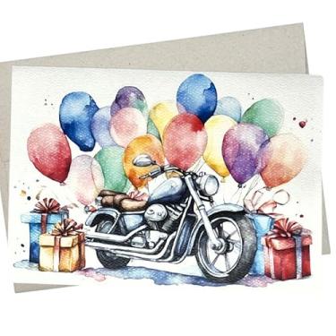 Imagem de Whitman and Daughter Cartão de aniversário de motocicleta (1 cartão premium, 12 x 17 cm) também para promoção temática de motocicleta, aposentadoria ou nota do Dia dos Pais - 887