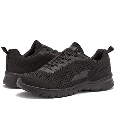 Imagem de Avia T nis de corrida leve de mergulho feminino com espuma viscoel stica preto, vermelho e azul, Preto, 35