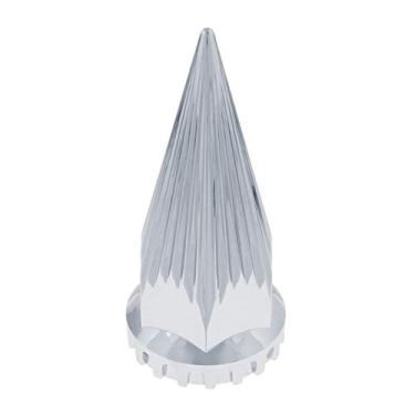 Imagem de United Pacific 10583B 33 mm X 4 3/4" Tampa de porca de lâmina de plástico cromado com flange - Rosca