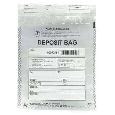 Imagem de Sacos de depósito de plástico pacote com 100 transparentes, 23 x 30 cm, sacos de depósito bancário, bolsa registradora, bolsa de dinheiro para dinheiro, bolso bancário, bolsa inviolável, código de