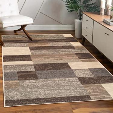 Imagem de (0.9m x 1.5m, Slate) - Superior Modern Rockwood Collection Area Rug, 8mm Pile Height with Jute Backing, Textured Geometric Brick Design, Anti-Static, Water-Repellent Rugs - Slate, 0.9m x 1.5m Rug