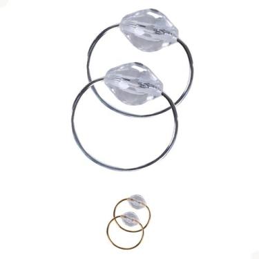 Imagem de Kit 2 Pçs Anel para Guardanapo 2 Lugares Cristalino 4x3cm Argola - Val