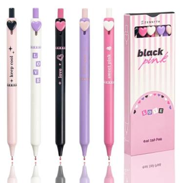 Imagem de ELANE 5 canetas coloridas de gel, pontas finas de 0,5 mm, de tinta preta de secagem rápida para diário, anotações, canetas de alta qualidade para presentes para estudantes de doutora, enfermeira,