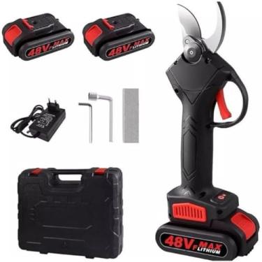 Imagem de Tesoura de Poda Elétrica Sem Fio - Genérico - Profissional e Portátil - Cortador de Galhos e Árvores - Preta