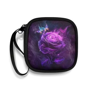 Imagem de Puganiruo Capa para fone de ouvido rosa roxa bolsa de armazenamento bolsa de armazenamento capa de fone de ouvido mini bolsa de armazenamento de fone de ouvido bolsas para fone de ouvido Bluetooth
