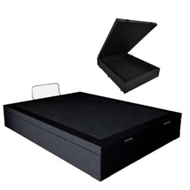 Imagem de Cama Box Casal Em Baú Blindado Sintético com Pistões a Gás, Diversas C