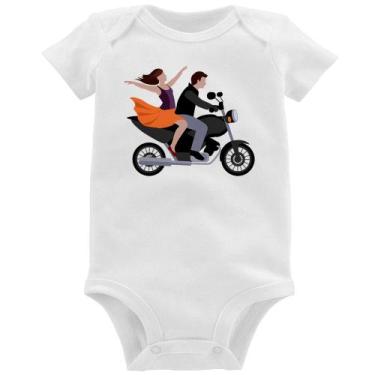 Imagem de Body Bebê Moto Casal - Foca na Moda, Branco, G