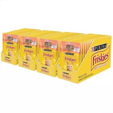 Imagem de Kit 4 Cx Sache Purina Friskies Gatos Adulto Salmao 85g C/15