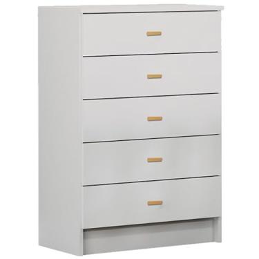 Imagem de Comoda Infantil Para Quarto 5 Gavetas 60X91X38 cm BB120 Branco Dtall