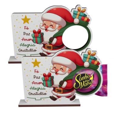 Imagem de Kit 20 Lembrancinhas Porta Bombom Papai Noel Feliz Natal Mdf - Bazar d