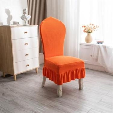 Imagem de HZSZXG Capas para cadeiras 50X60CM Color-blocked Round Back Mesa de jantar e capas para cadeiras espessadas, 11,1 PC