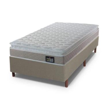 Imagem de Cama Box Baú Solteiro Hellen Espuma Premium D33 Pillow Top Bege - HELL