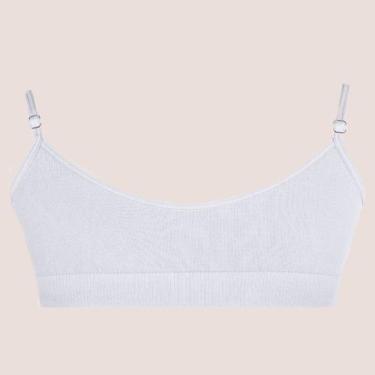 Imagem de Sutiã Infantil Regulável Zee Rucci Toque Macio Sem Costura, Branco, P