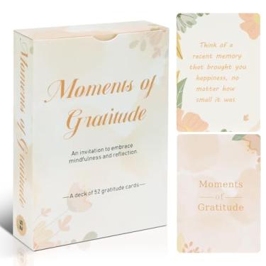 Imagem de Cartões Momentos de Gratidão, 52 Cartões de Perguntas para Inspirar Gratidão, Presentes de Gratidão para Mulheres Cartões de Afirmação Positiva, Presentes de Mindfulness para Avisos de Diário, Frasco