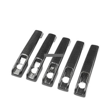Imagem de Acessórios do carro real fibra de carbono maçaneta da porta capa quadro adesivo exterior guarnição bodykit compatível para benz g-class w464 2019-2023(4 DOORS)