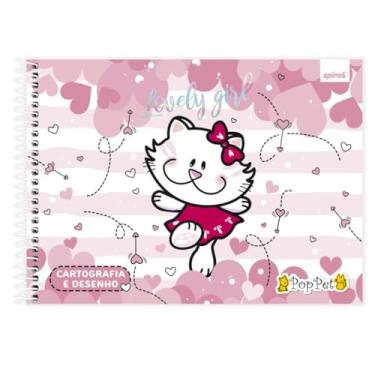 Imagem de Caderno Cartografia e Desenho Capa Dura Pop Pet 80 Folhas