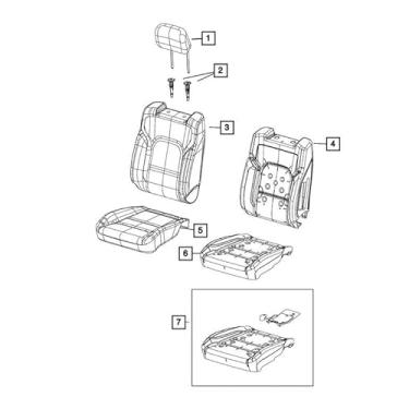 Imagem de Mopar 6WC57LA8AB Capa Banco dianteiro traseiro