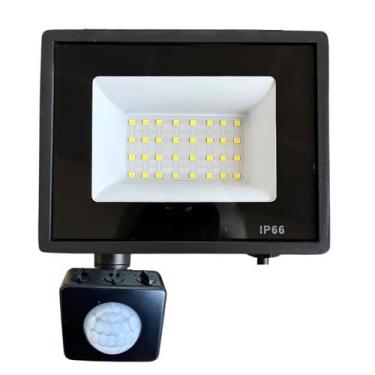 Imagem de Refletor Led 50w Holofote com Sensor de Presença Bivolt Branco Frio 65