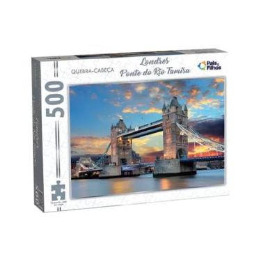 Imagem de Quebra Cabeça 500 Peças Paisagem Londres Ponte do Tâmisa +7 Anos Pais 