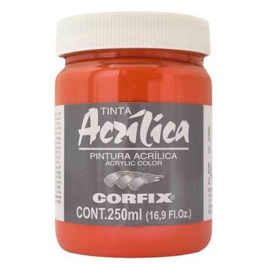 Imagem de Tinta Acrílica Vermelho Cadmio Claro 128 G1 250ml Corfix , 128 - VERME
