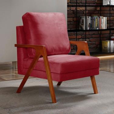 Imagem de Poltrona Kiara Decorativa Moderna Confortável Sala Recepção Flecha Bordô