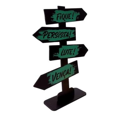 Imagem de Seta Decorativa Mensageira em Mdf 3mm com Estampa - Fique! Persista! Lute! Vença! Cor:COLORIDO;Tamanho:19,5X25 CM