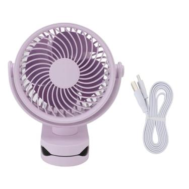 Imagem de Mini Clipe No Ventilador, 360 ° Rotação Portátil Fan Com 4 Velocidades, Ventilador de Resfriamento de Mesa Recarregável USB, Ventilador de Carrinho de Pequeno Pequeno Carrinho de