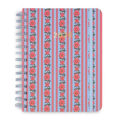 Imagem de Vera Bradley Agenda média 2025-2026 diária, semanal e mensal, agenda de capa dura de 17 meses de agosto de 2025 a dezembro de 2026, agenda fofa com adesivos, bolsos e encadernação em espiral, listras