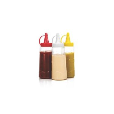 Imagem de Kit 3 Bisnagas para Molhos Maionese Lanchonete Bar Tok, CORES, KIT C/ 