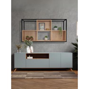 Imagem de Aéreo Flow 120 cm Estilo Industrial - Casa Quentinha, com MDF Branco